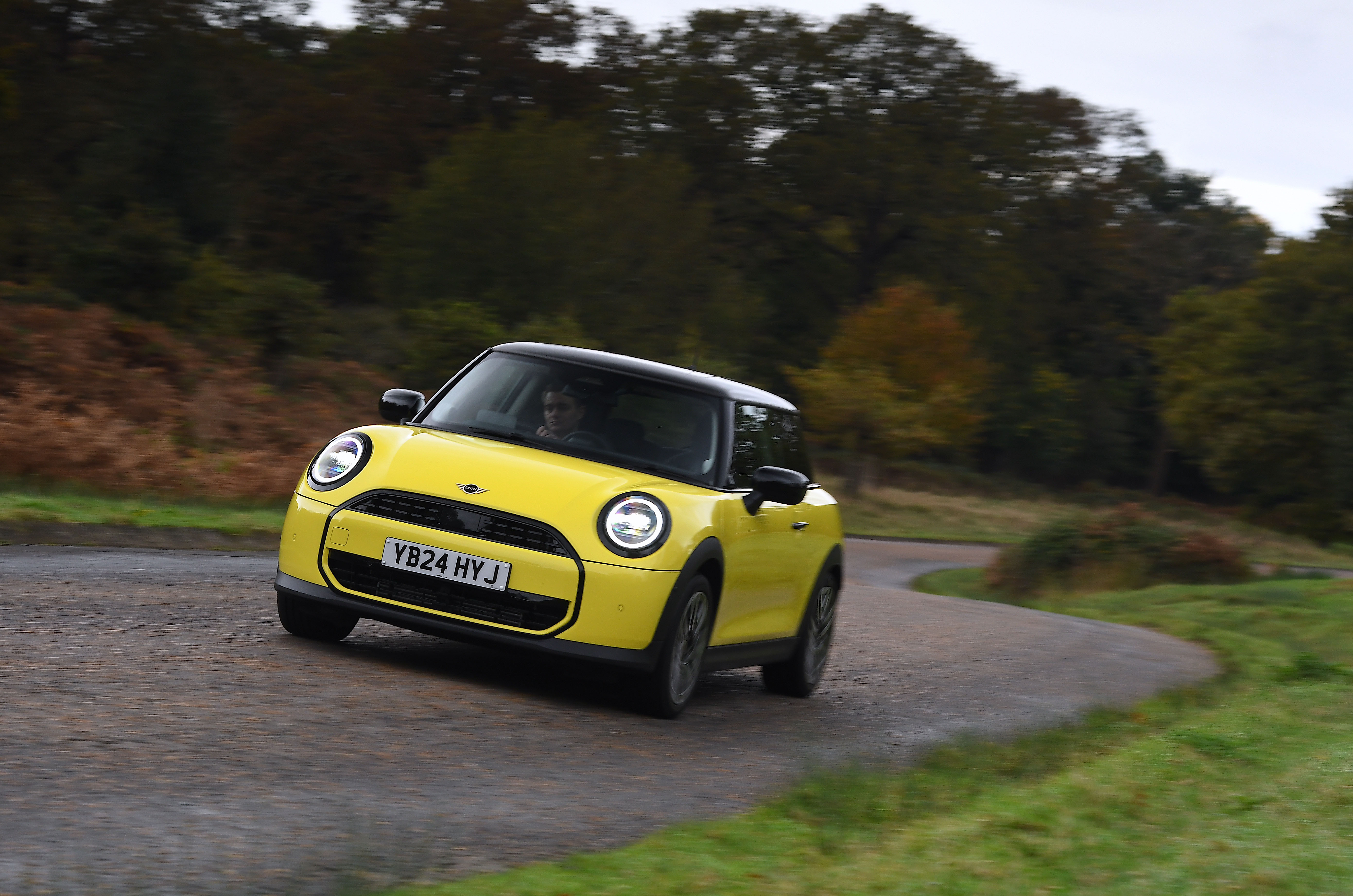 2024 Mini Cooper C 3dr in yellow   dynamic, front