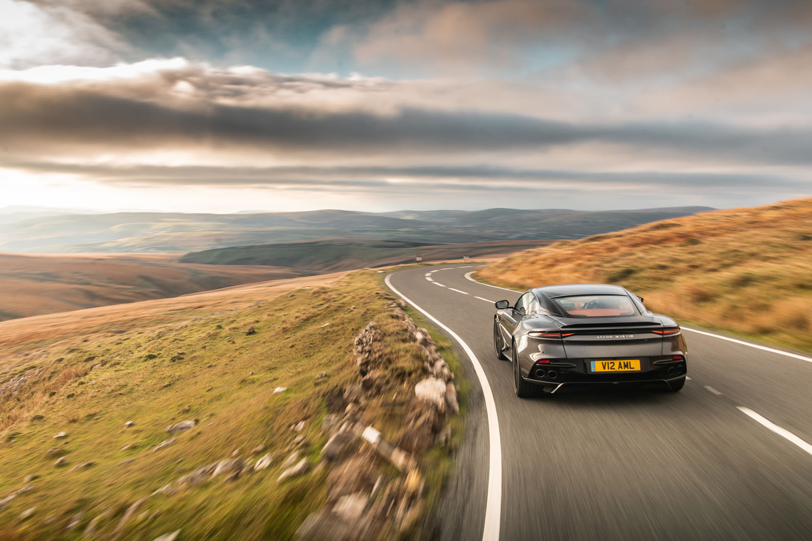Aston Martin DBS Superleggera 2018 road test review - driving rear