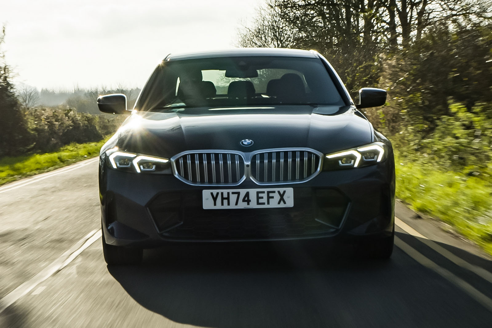 BMW 330e review 2024 02 front tracking