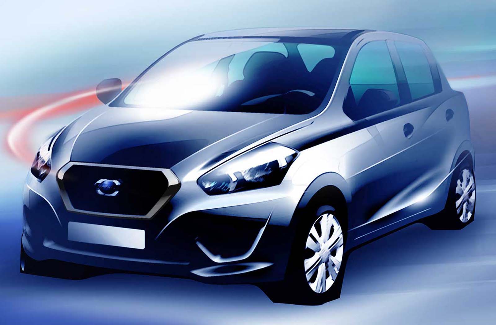 New Datsun hatchback shown in official sketches