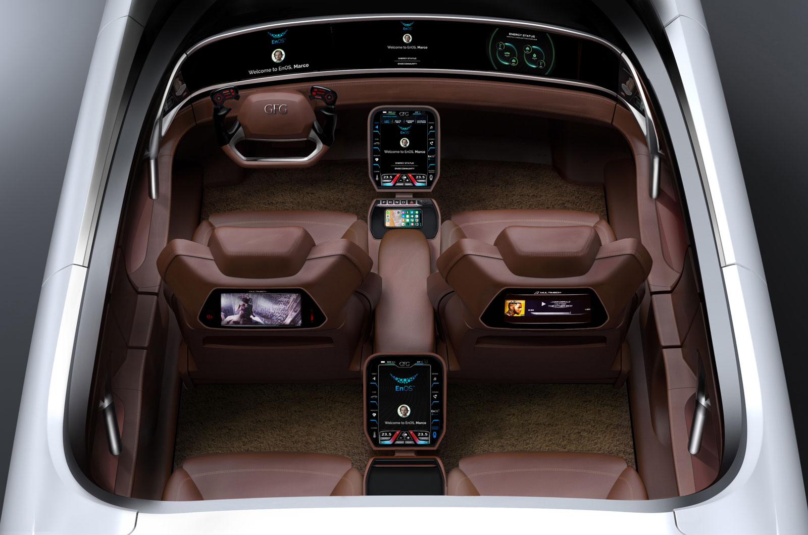 March giugiaro envision concept car interior enos