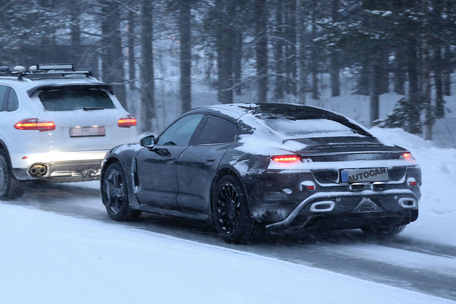 Porsche Mission E: new pictures of EV during cold weather testing