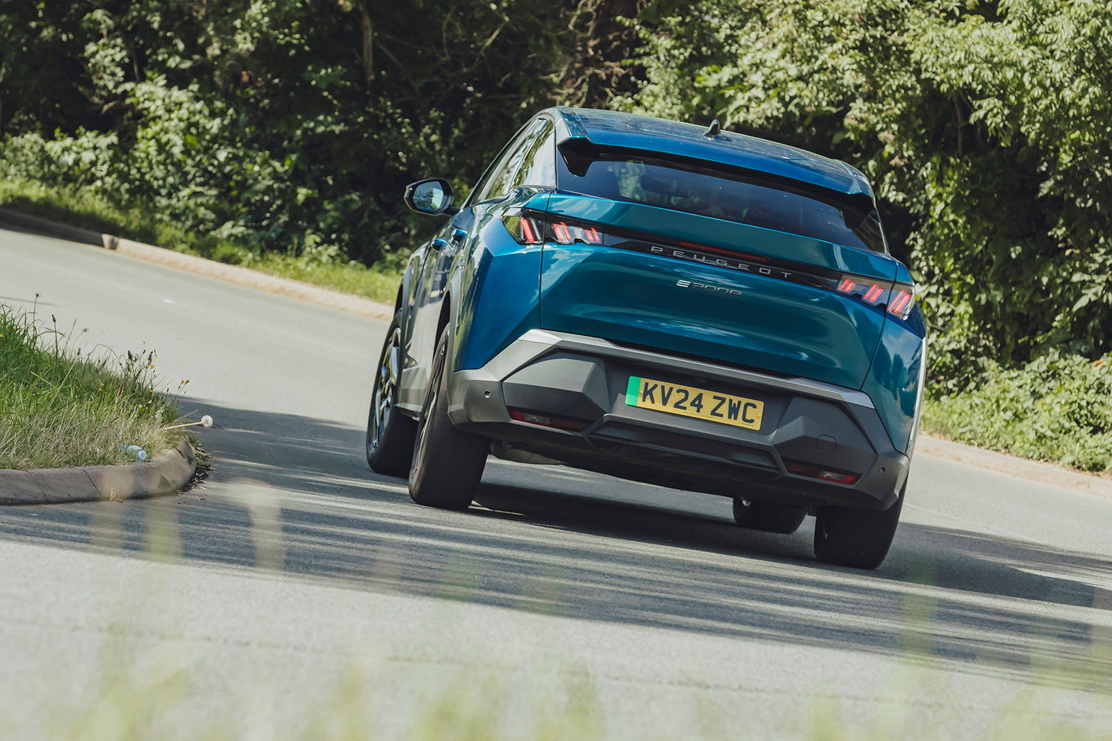 Peugeot E 3008 review 2024 03 rear cornering