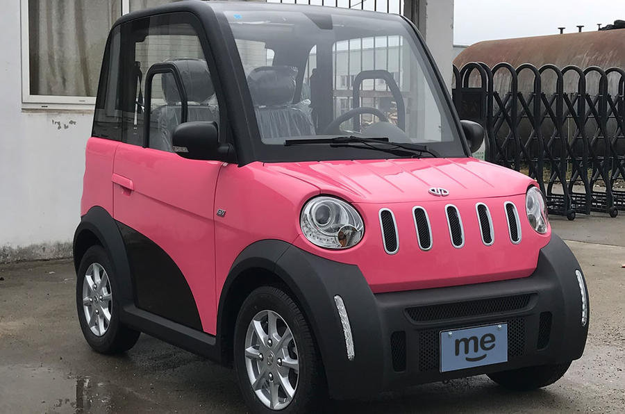 pink 2 seater electric car