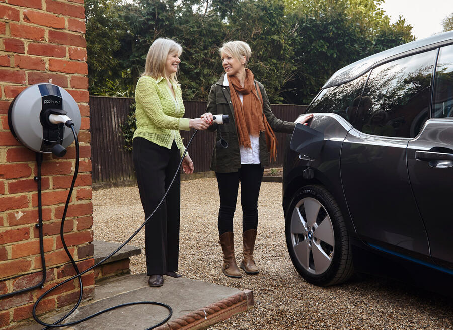 electric car charging at home no driveway