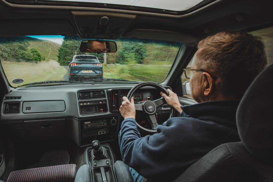 95 Ford mustang mach e vs sierra cosworth jc driving