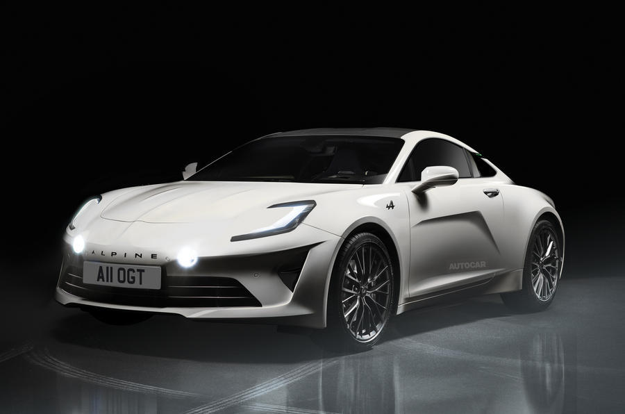 Electric Alpine A110 render â€“ front quarter