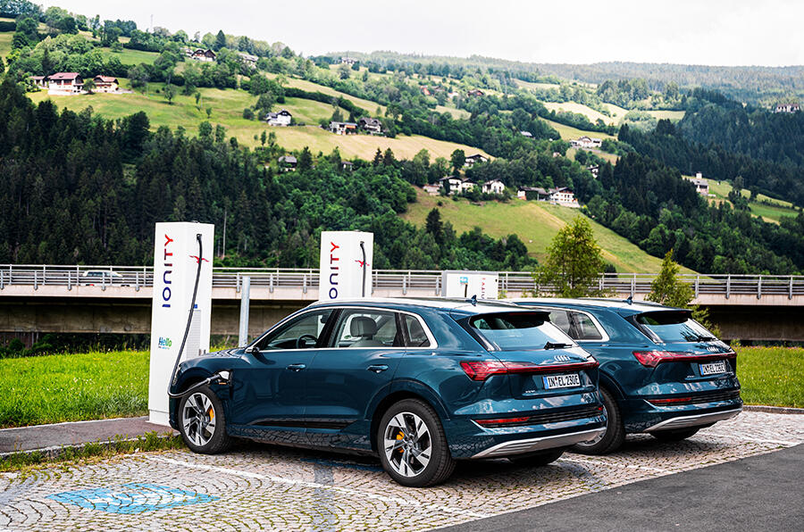 Audi e tron distance on sale on a charge