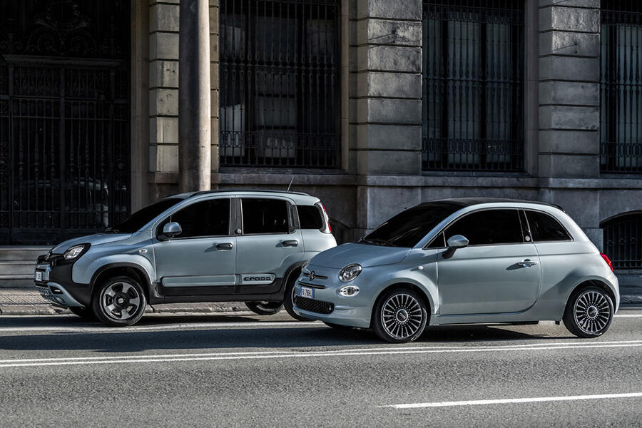 Fiat Panda hybrid and Fiat 500 hybrid side