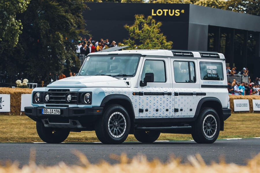 Ineos Grenadier FCEV demonstrator connected  Goodwood Hillclimb beforehand   4th   tracking