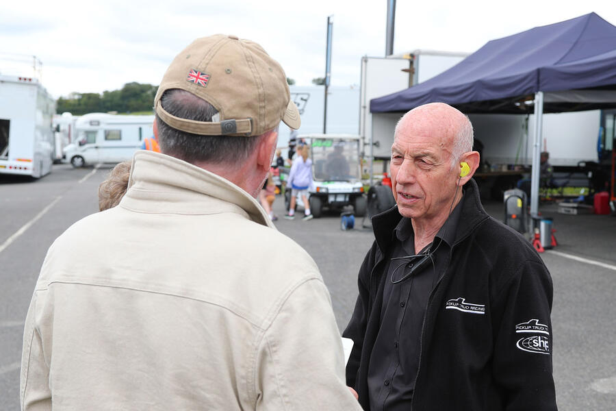 John Evans (left) interviews Sonny Howard (right)