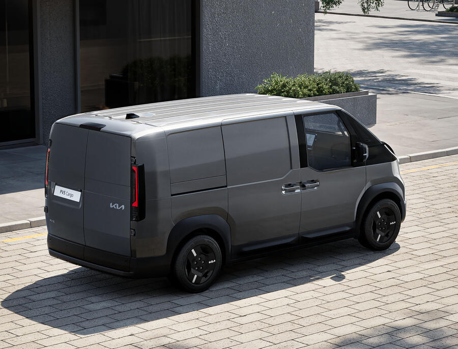 Kia PV5 cargo van rear quarter