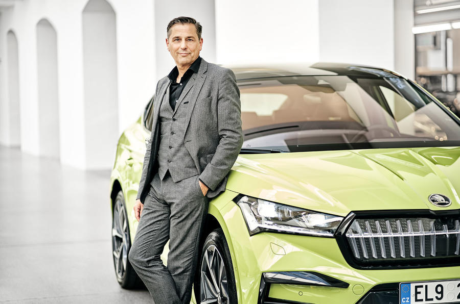 Klaus Zellmer with the Skoda Enyaq iV CoupÃ© vRS