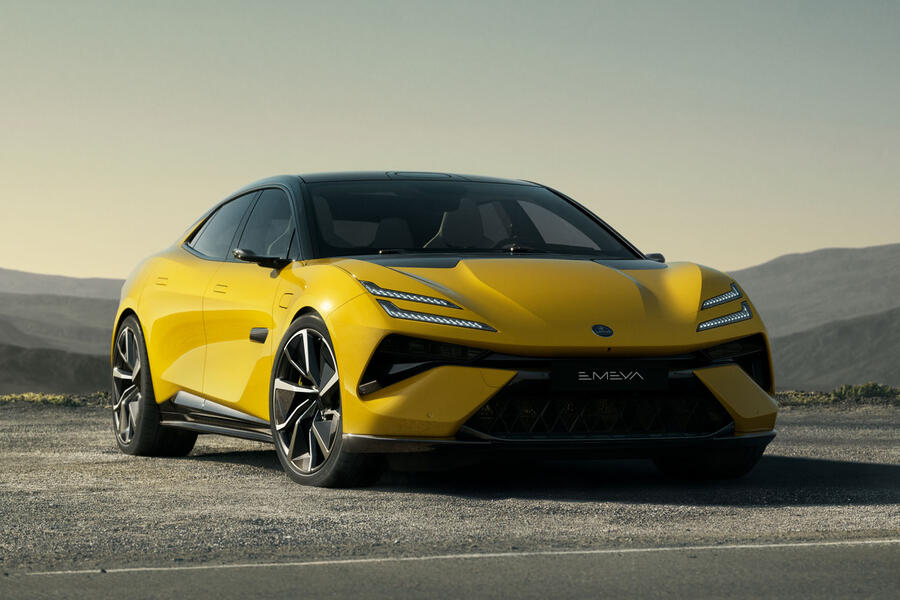 2024 Lotus Emeya in yellow â€“ parked, viewed from the front