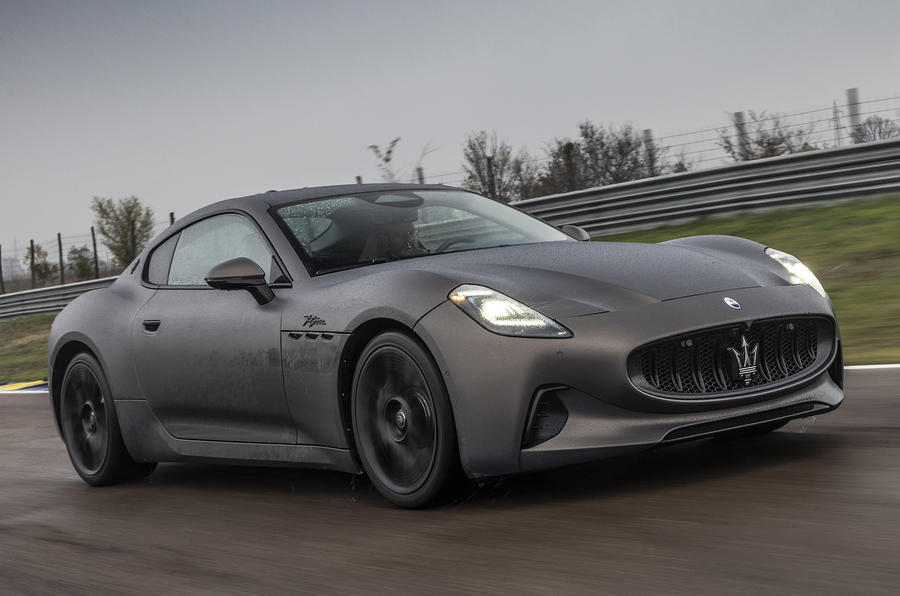 Maserati Granturismo Folgore front quarter tracking