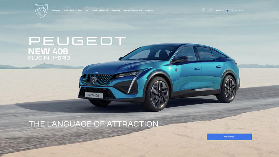 peugeot uk website homepage