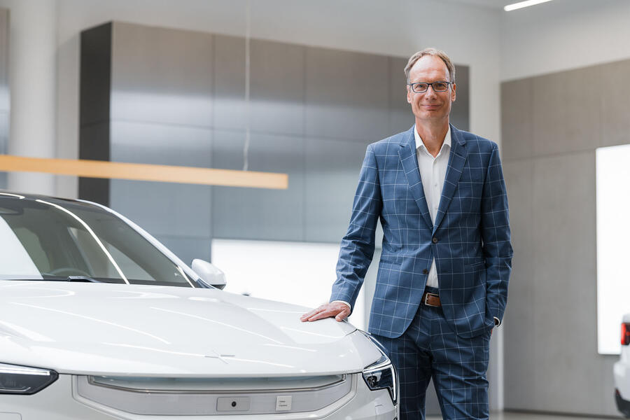 Michael Lohscheller with a Polestar 3