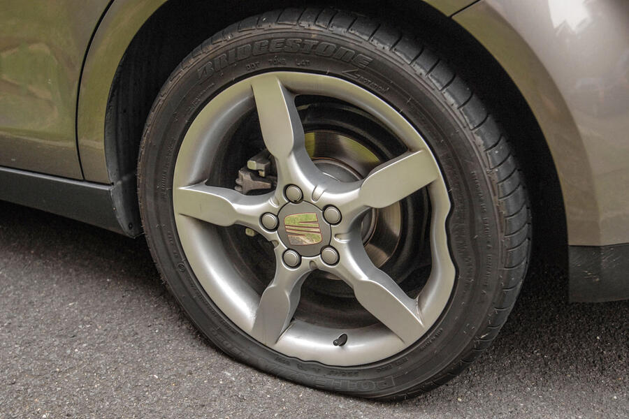 Pothole damage on Seat Ibiza wheel