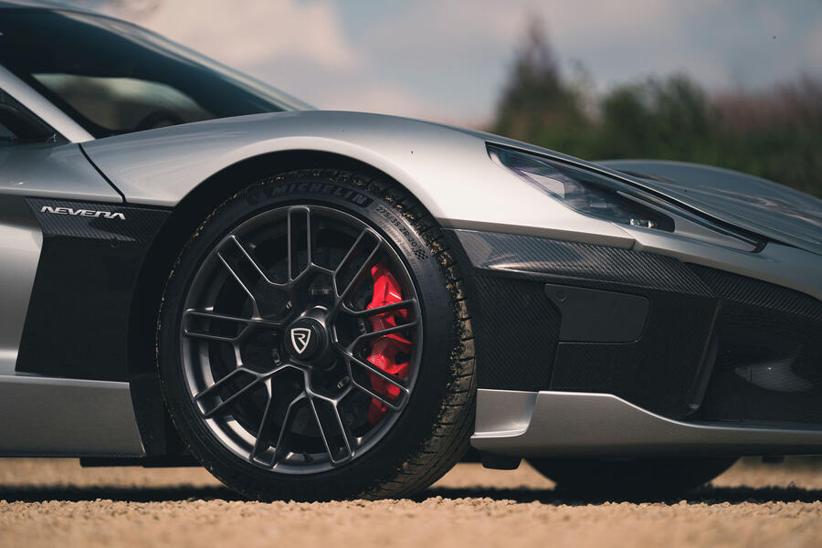 Rimac Nevera front-right wheel â€“ close-up