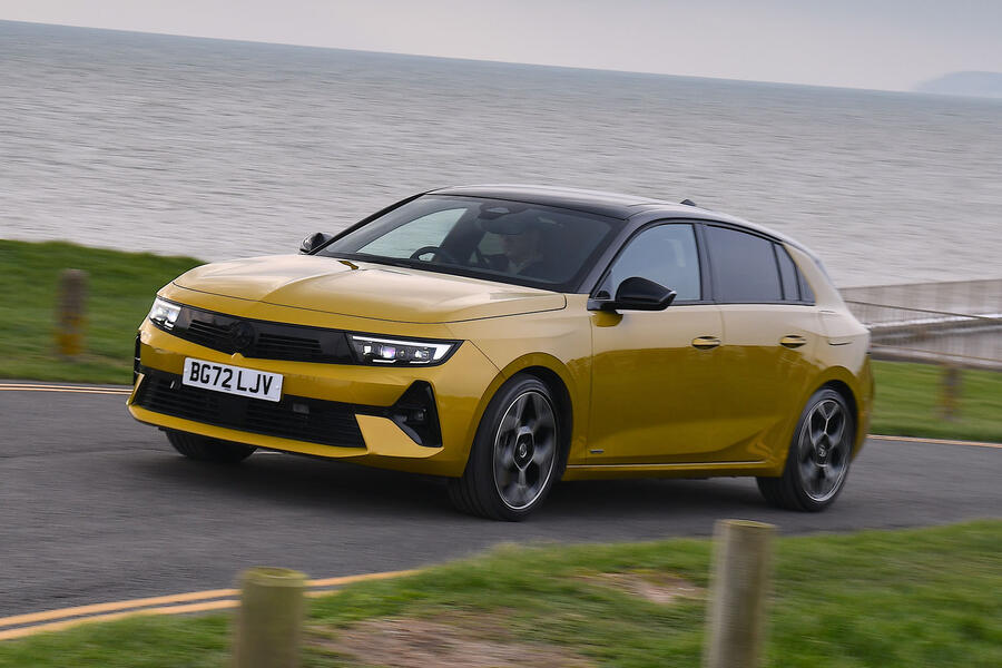 Vauxhall Astra driving front quarter