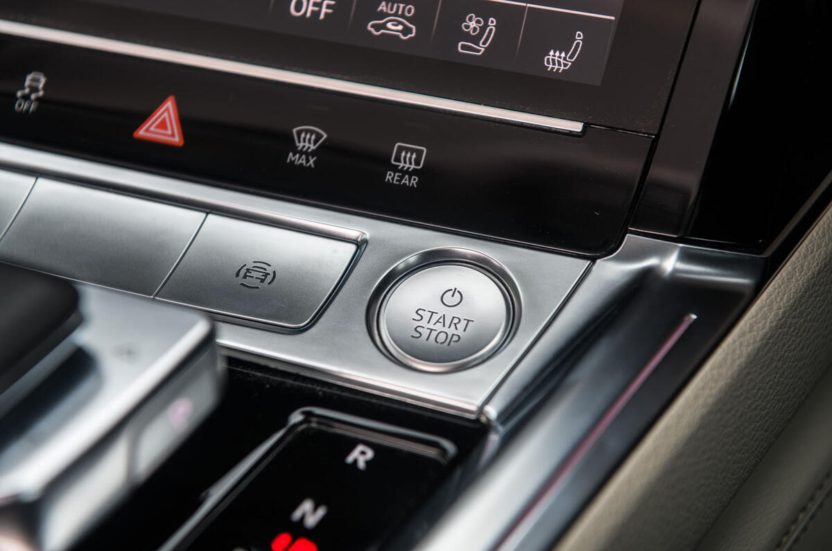 Audi E-tron 55 Quattro 2019 road test review - start button