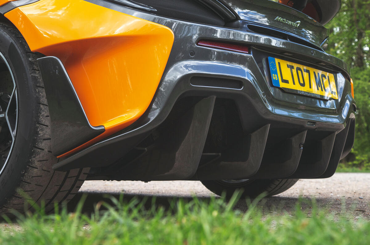 McLaren 600LT Spider 2019 road test review - rear splitter