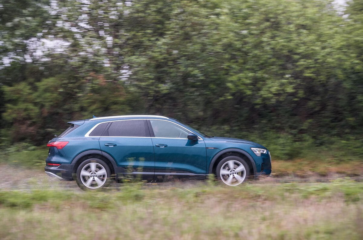 Audi E-tron 55 Quattro 2019 road test review - on the road side