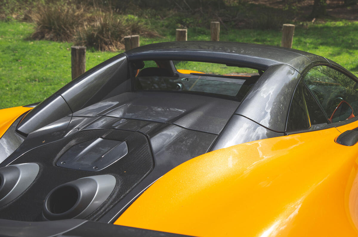 McLaren 600LT Spider 2019 road test review - rear window