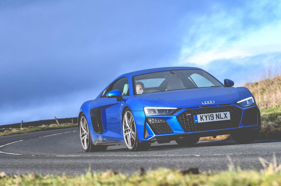 Audi R8 2019 UK first drive review - cornering front