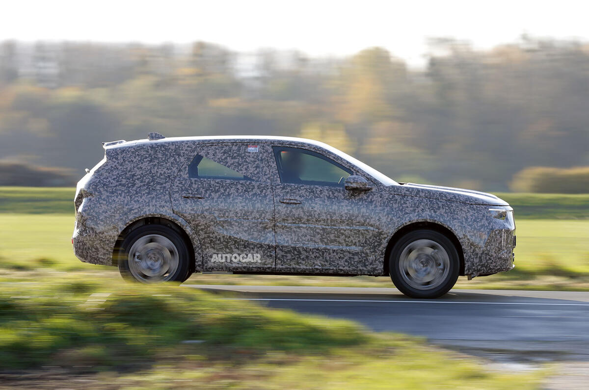 Electric Vauxhall Grandland Successor Primed For 2024 Autocar   2024 Vauxhall Grandland Camo Side Tracking 