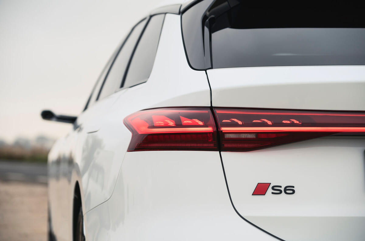 Audi S6 Avant E Tron rear badge