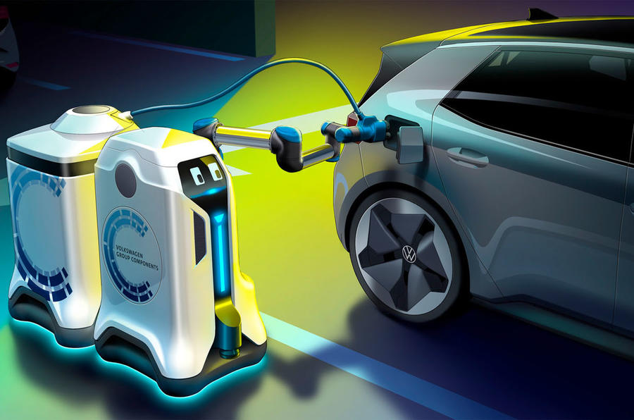 Volkswagen mobile robot revolutionises electric car charging Autocar