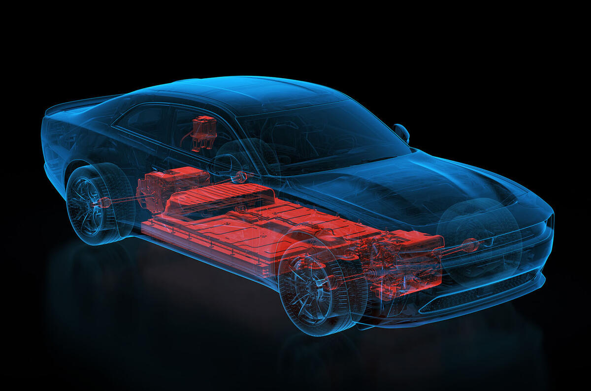 Dodge Charger Daytona x ray view solid state battery