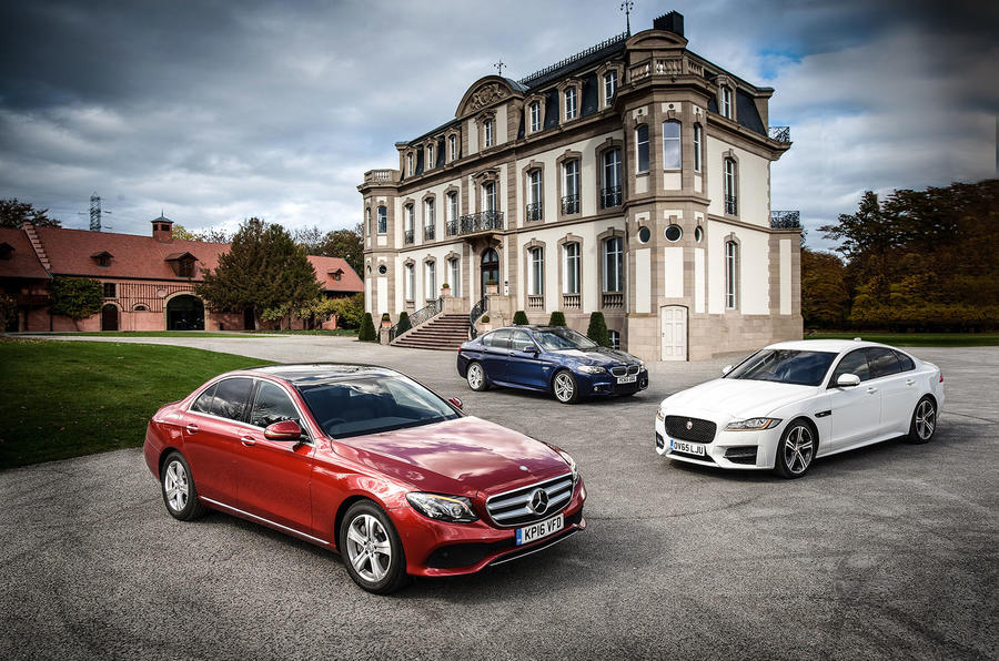 compare jaguar xf and mercedes e-class