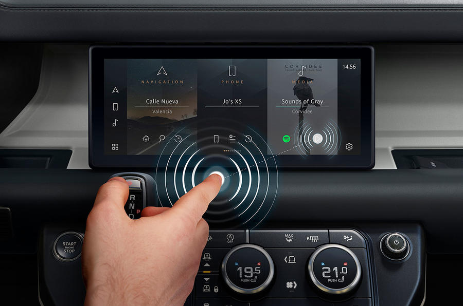 Jaguar Land Rover touchless touchscreen demo