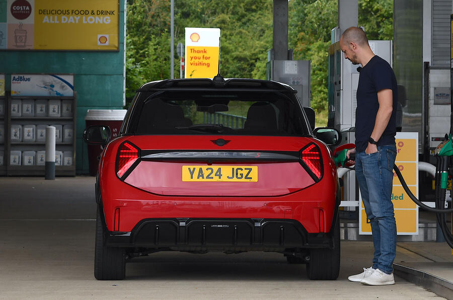 Mini Cooper S filling petrol