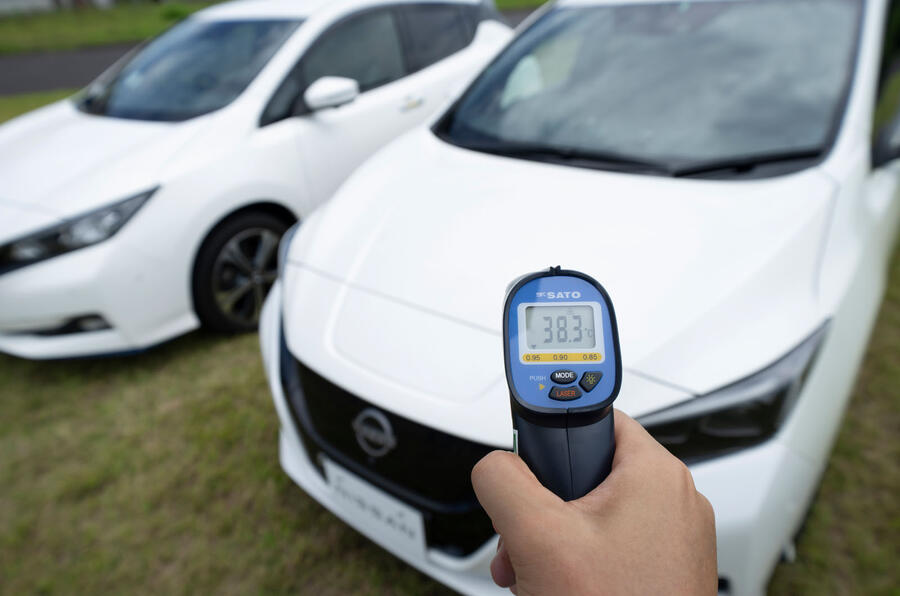 Nissan Leaf paint temperature