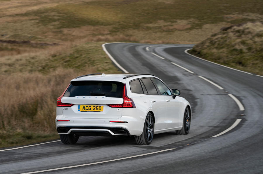 Volvo V60 T8 Polestar Engineered 2019 UK first drive review - on the road rear