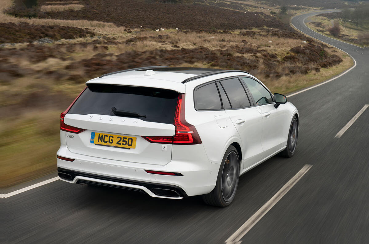 Volvo V60 T8 Polestar Engineered 2019 UK first drive review - hero rear