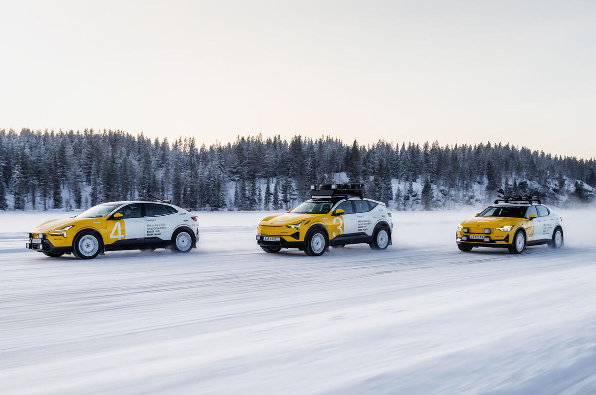 Polestar Arctic Circle cars front qtr tracking