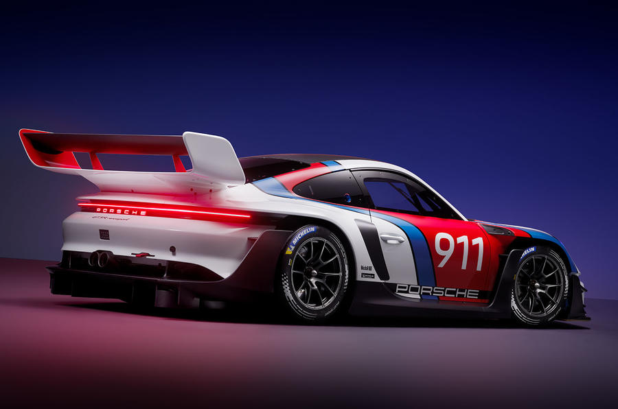 Porsche 911 GT3 R Rennsport rear three quarter
