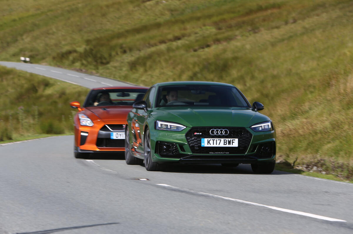 New Audi RS5 vs Nissan GT-R: two super-coupes do battle in Snowdonia ...