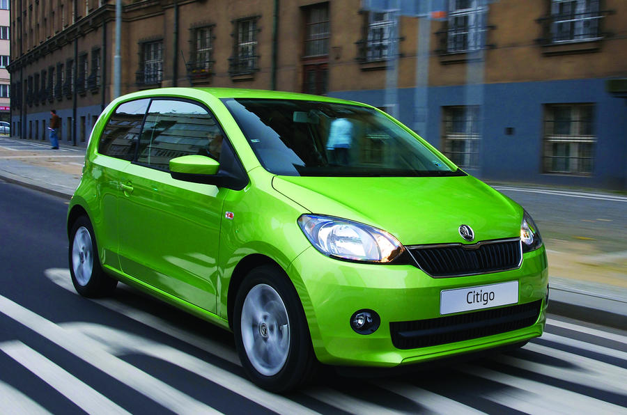 Skoda city car driving